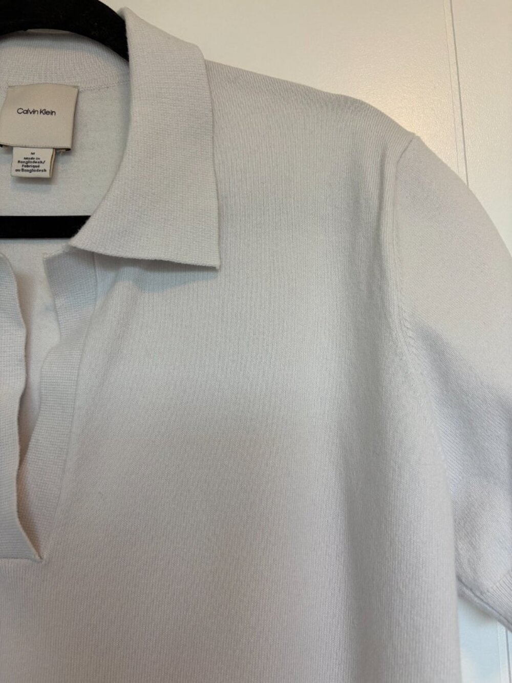 Calvin Klein White Knit Polo - Picture 3 of 8